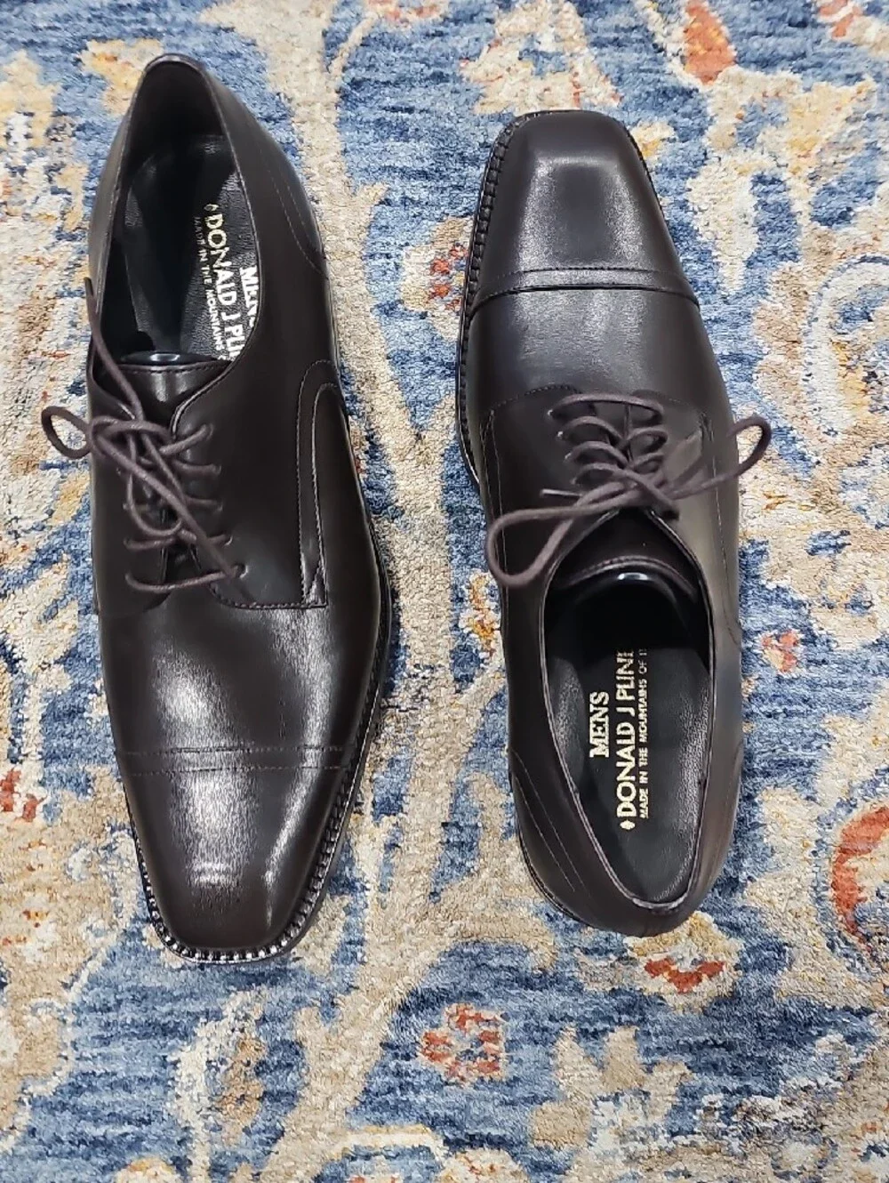 Donald J. Pliner Men's Dark Brown Cap-Toe Lace-Up Oxfords